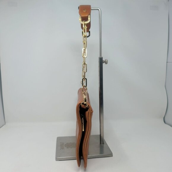 Tory Burch Bombe Reva Clutch Shoulder Bag Brown Leather - Picture 5 of 13